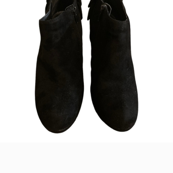 Impo Black Suede Ankle Booties Womens Size 6.5 M Bow - Picture 2 of 5